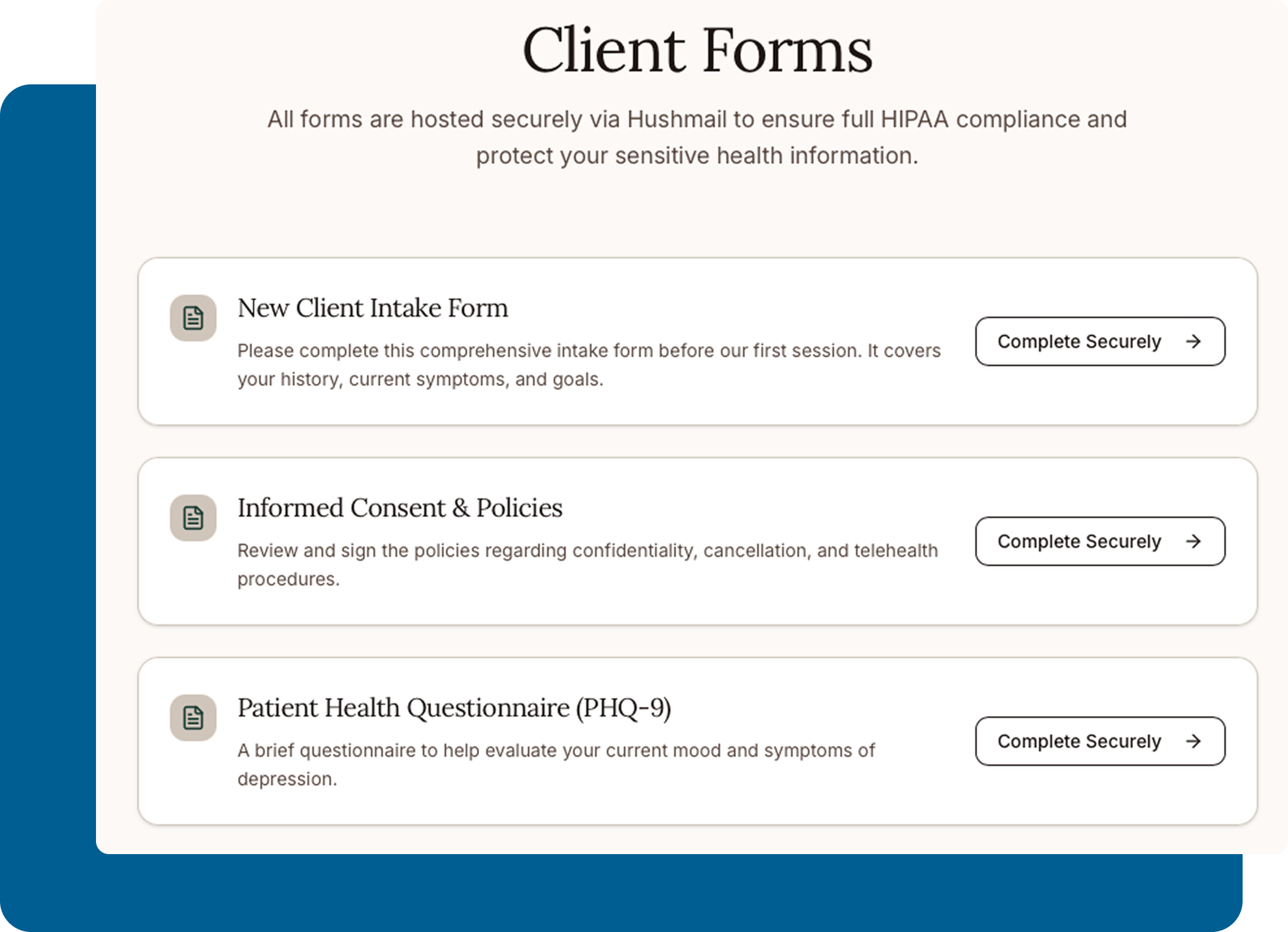 Secure forms on your website Secure forms on your website