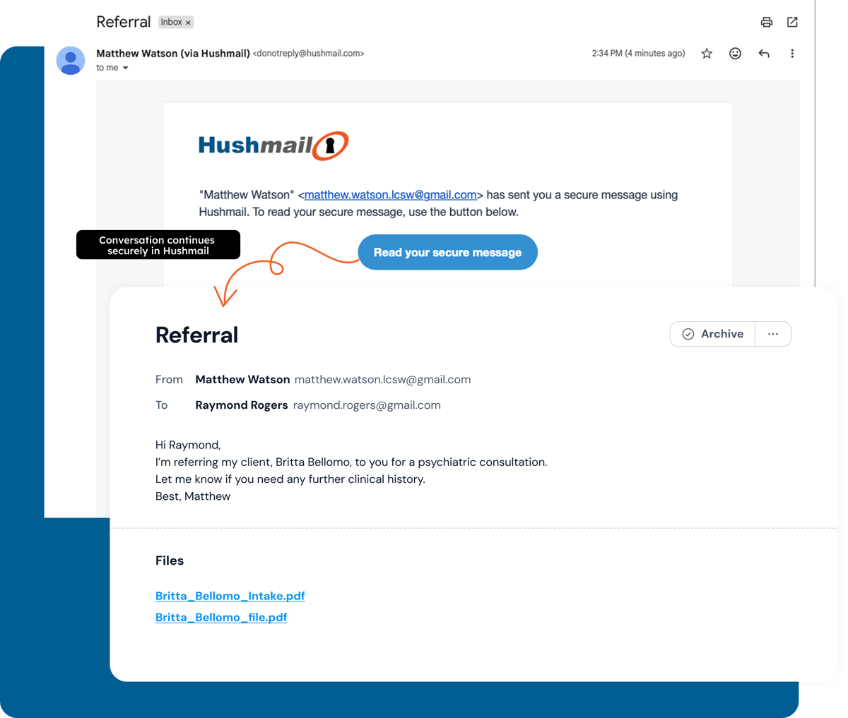 Send and receive referrals securely Send and receive referrals securely